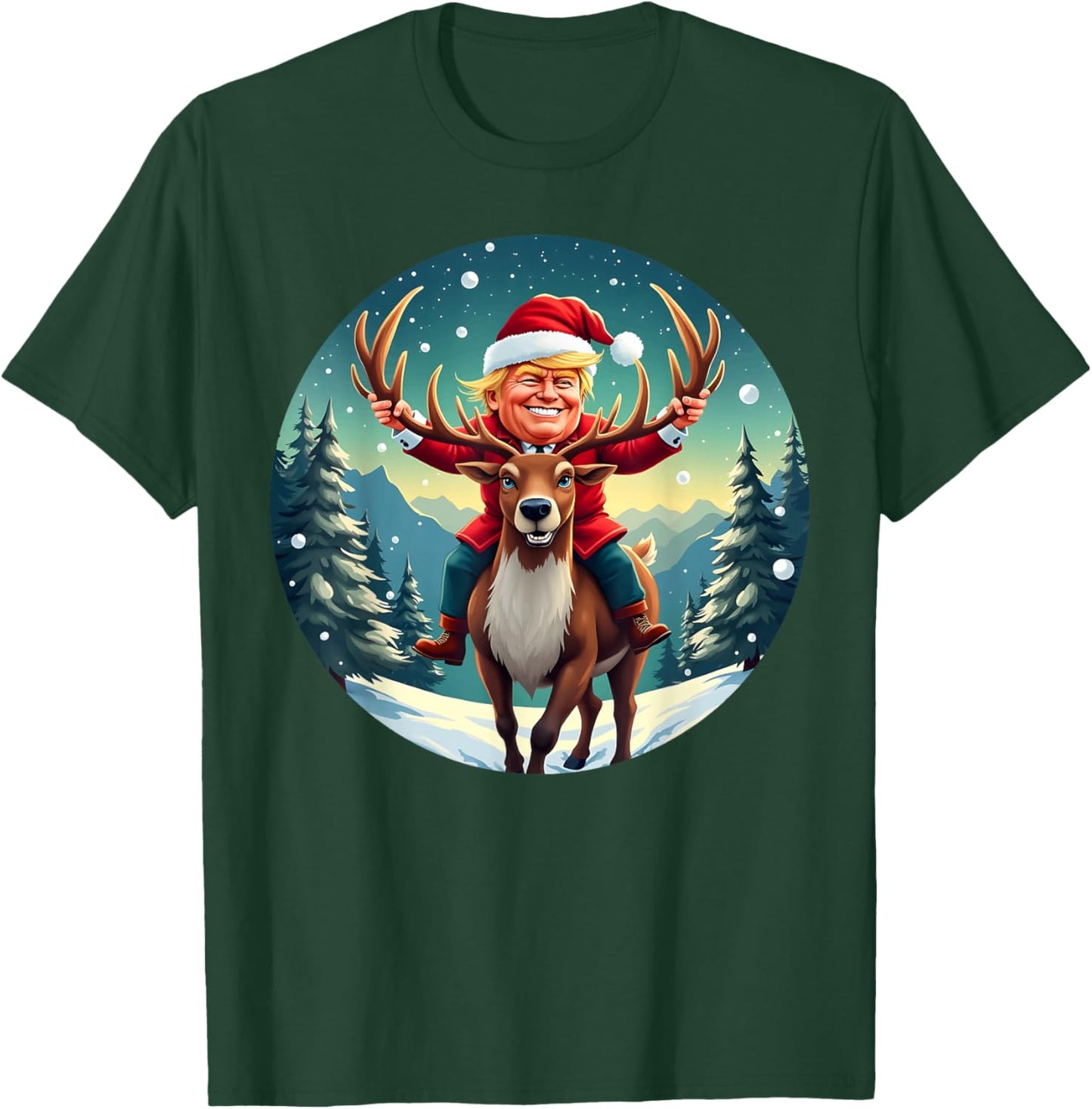 Santa Trump Xmas Donald Apparel Funny Christmas Pajamas T-Shirt - T-Shirt | Forest