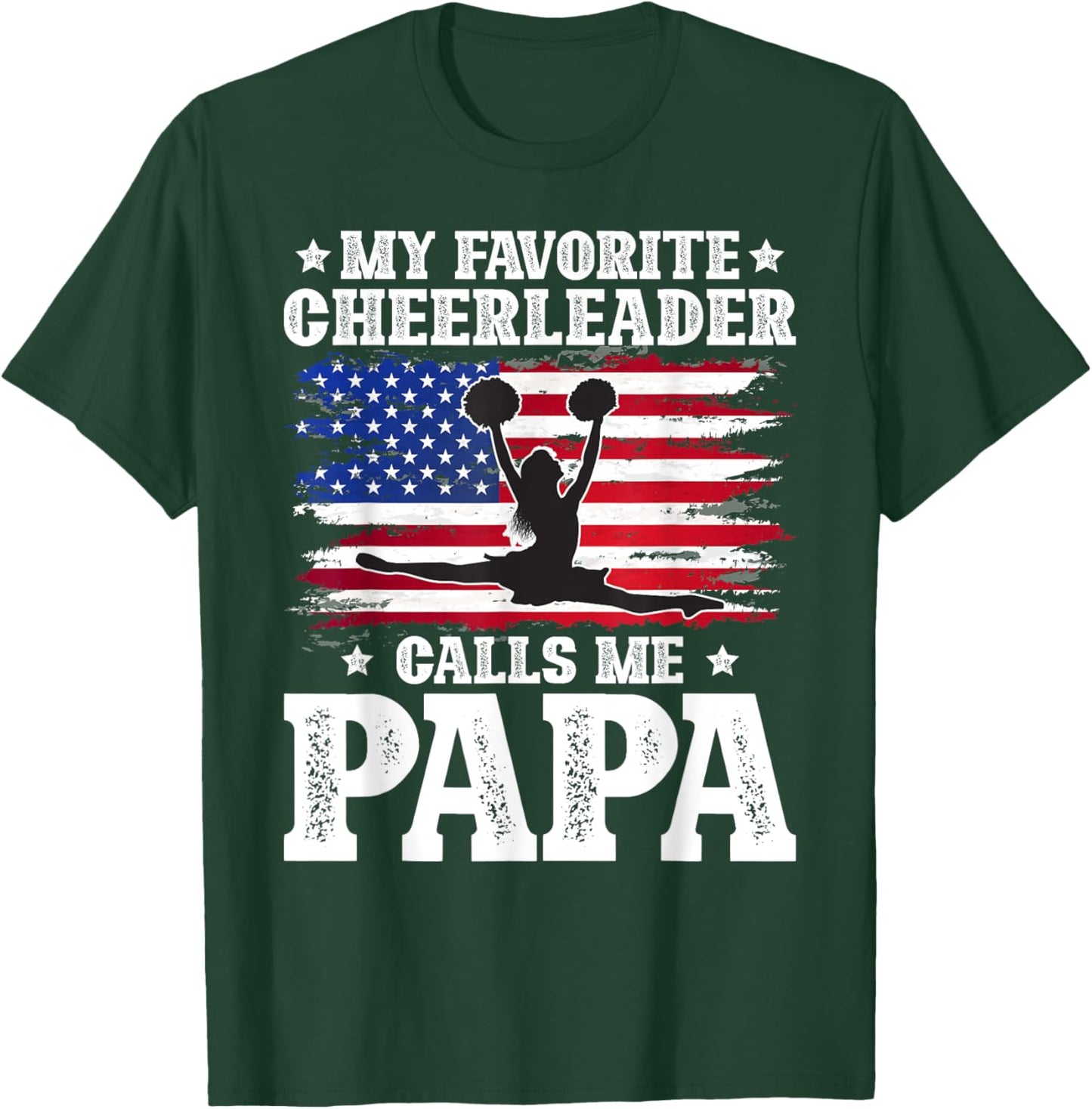 Proud Cheer Papa Grandpa Papa Of A Cheerleader Papa T-Shirt - T-Shirt | Forest