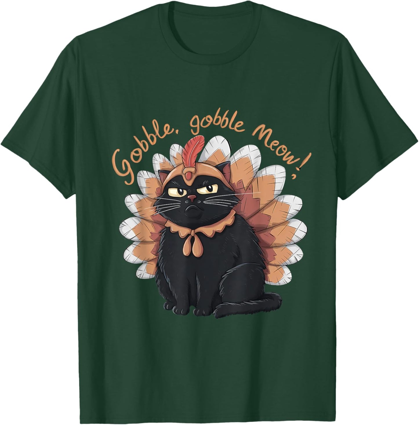 Celebrate Thanksgiving Funny Cat Dressed as Turkey Lovers T-Shirt - T-Shirt | Forest
