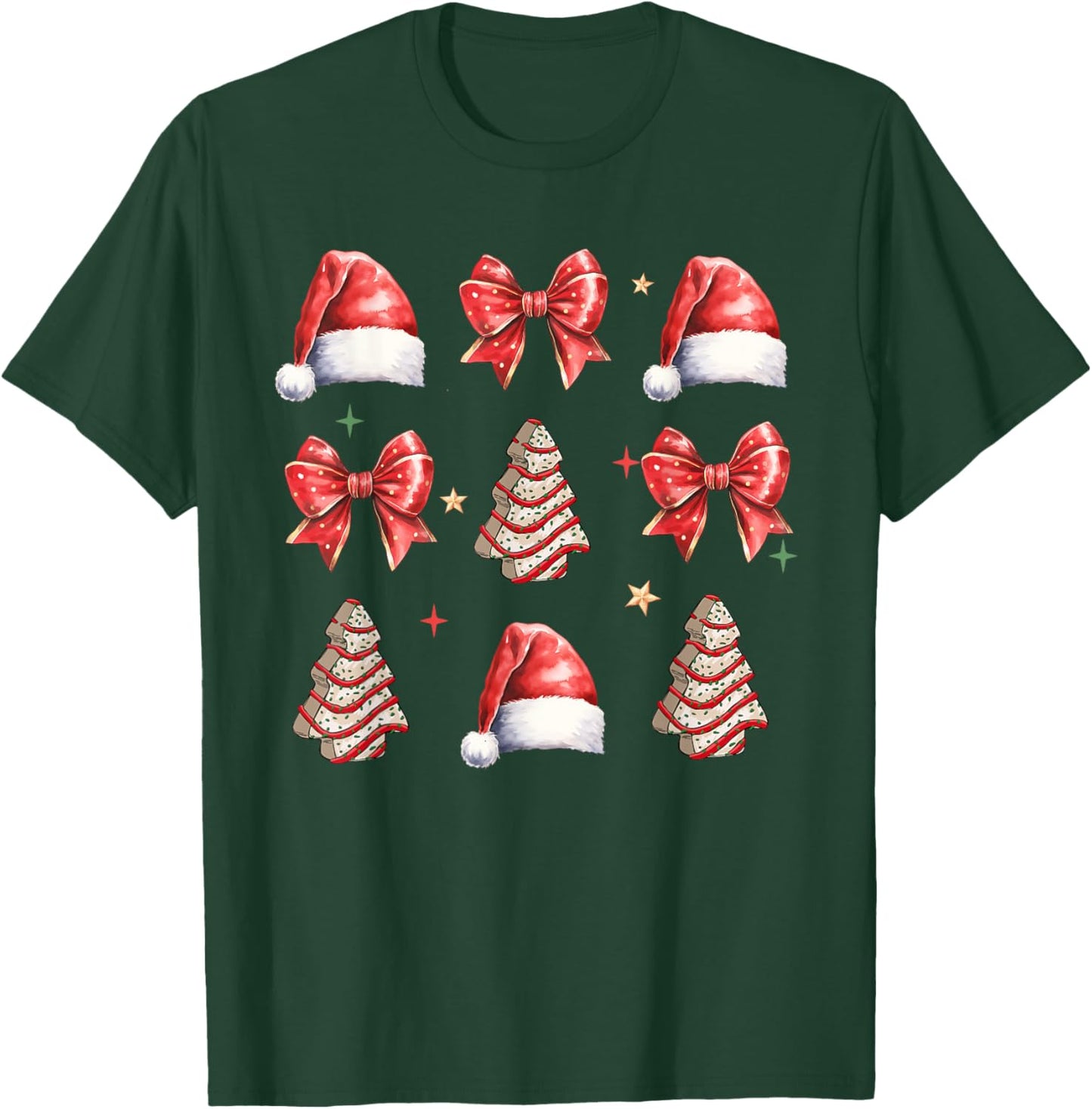 Cute Christmas Coquette Bow Xmas Pajamas Family Matching T-Shirt - T-Shirt | Forest
