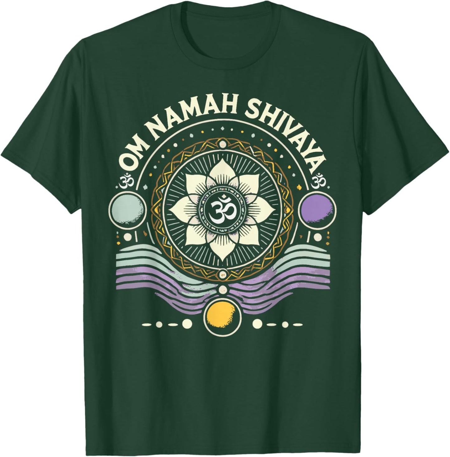 Om Namah Shivaya Meditation Mantra Spiritual Chakra T-Shirt - T-Shirt | Forest