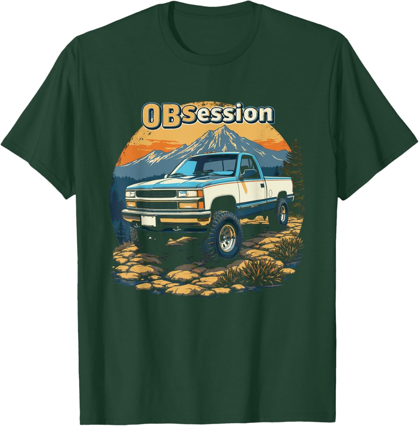 OBS Offroad 4x4 Truck Old Body Style Retro Vintage CK Truck T-Shirt - T-Shirt | Forest
