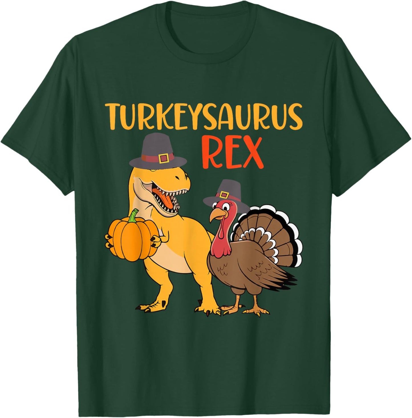 Turkeysaurus Rex Dab Gobbler Dino Toddler Boys Thanksgiving T-Shirt - T-Shirt | Forest