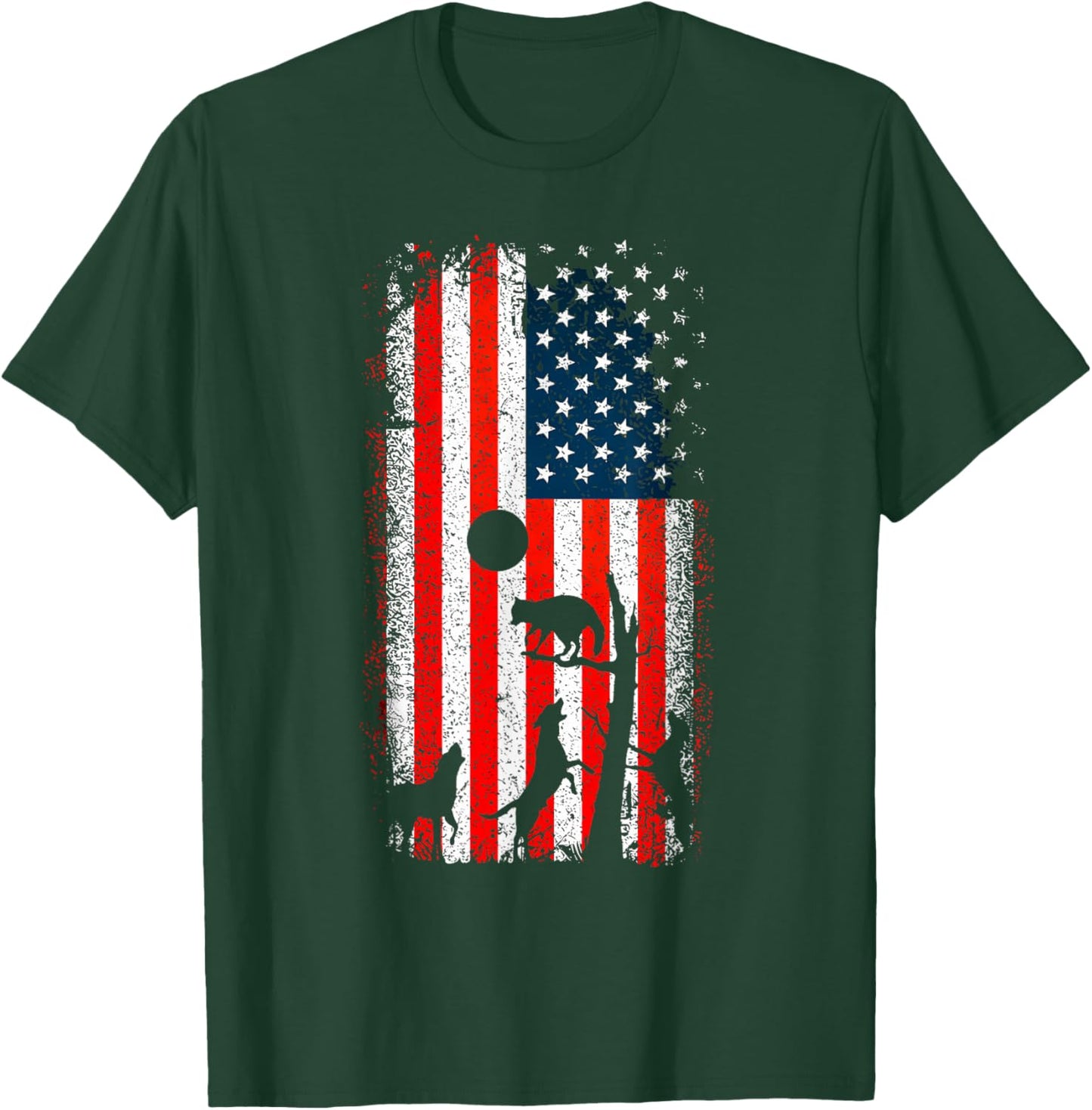 Hunting Dog American Flag Duck Bird Hunting For Boys Men T-Shirt - T-Shirt | Forest
