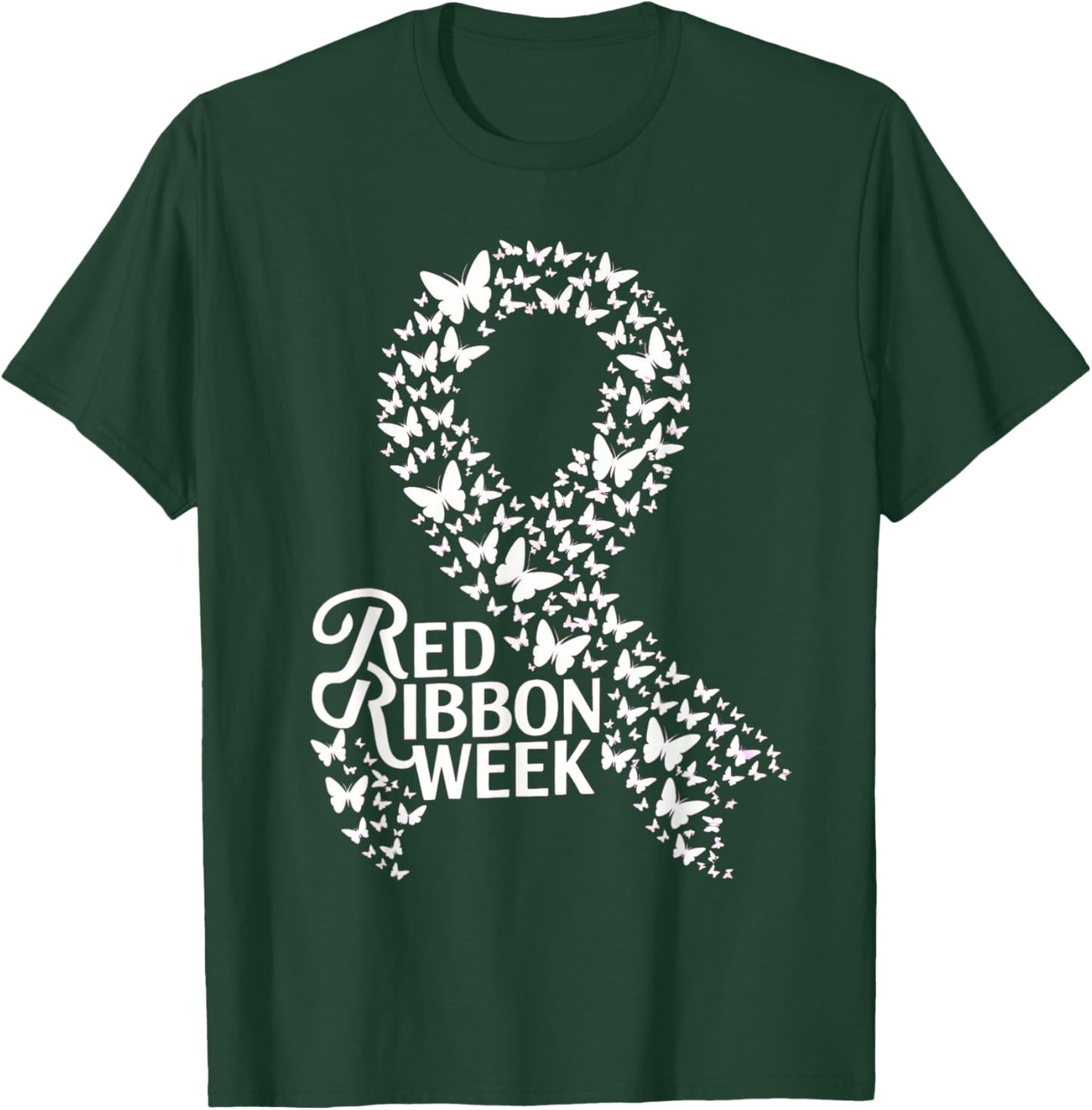 Red Ribbon Week 2025 HOPE LOVE SUPPORT Red Ribbon Week T-Shirt - T-Shirt | Forest