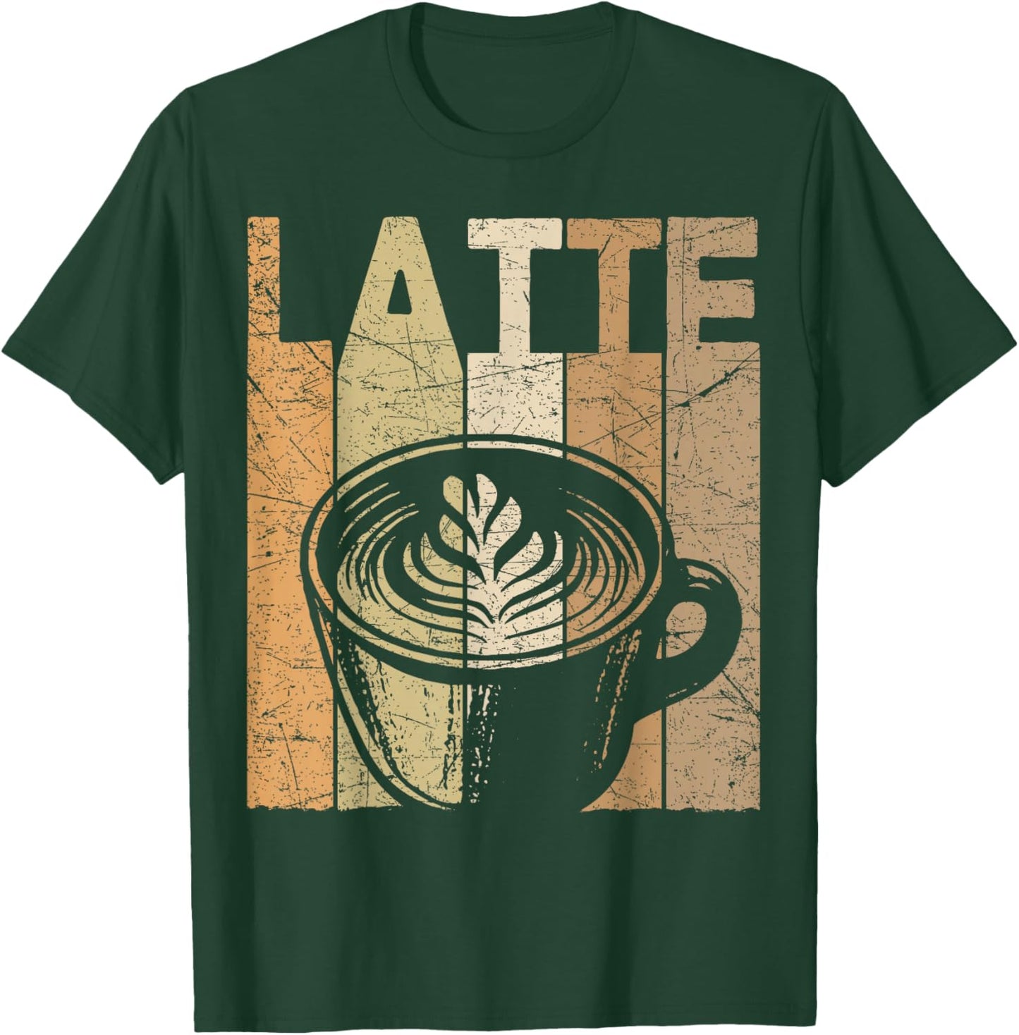 Latte Vintage Latte Coffee Retro Espresso Latte Lover T-Shirt - T-Shirt | Forest