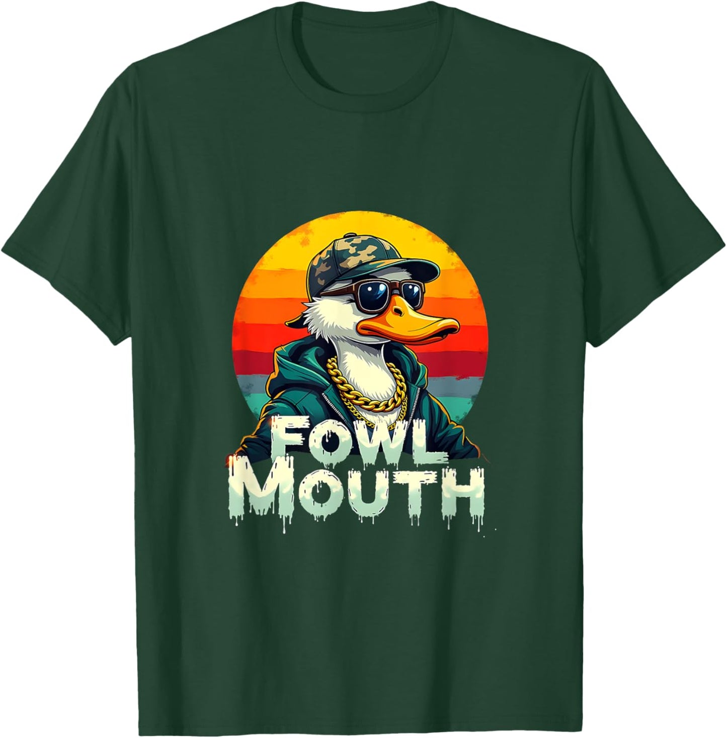 Funny Duck Hunter Fowl Mouth Duck Hunting Goose Hunt T-Shirt - T-Shirt | Forest