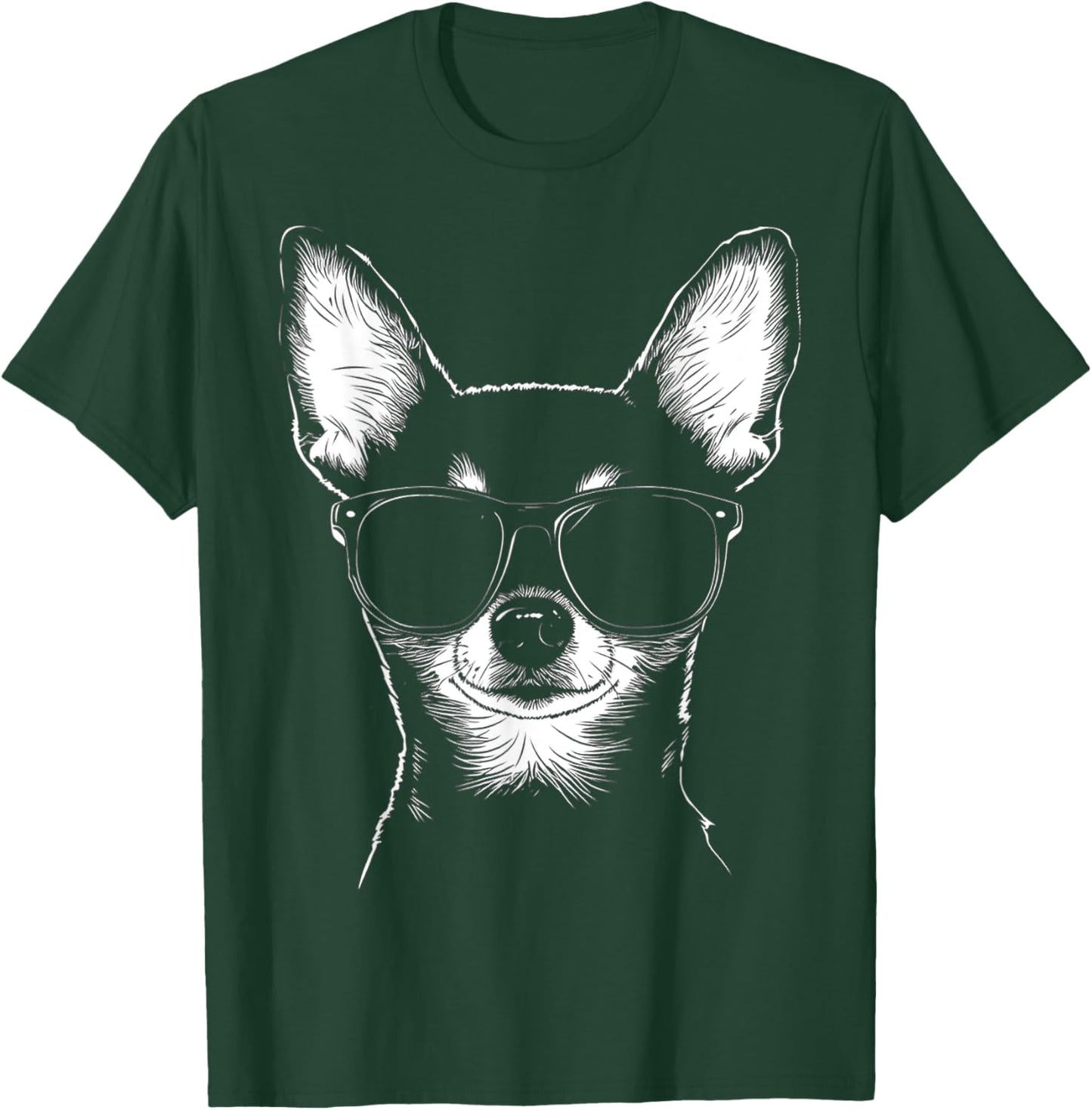 Chihuahua Dog Graphic Pet Artwork Sunglasses Chihuahua T-Shirt - T-Shirt | Forest