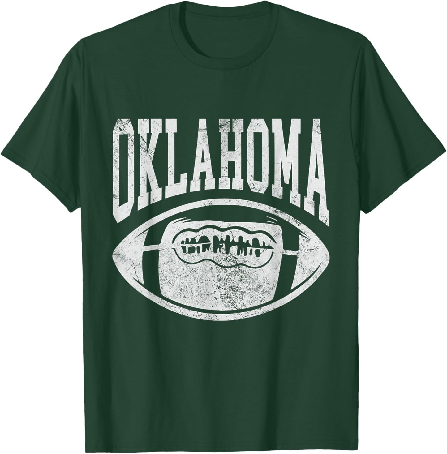 Oklahoma Football OK Football Fan Distressed T-Shirt - T-Shirt | Forest