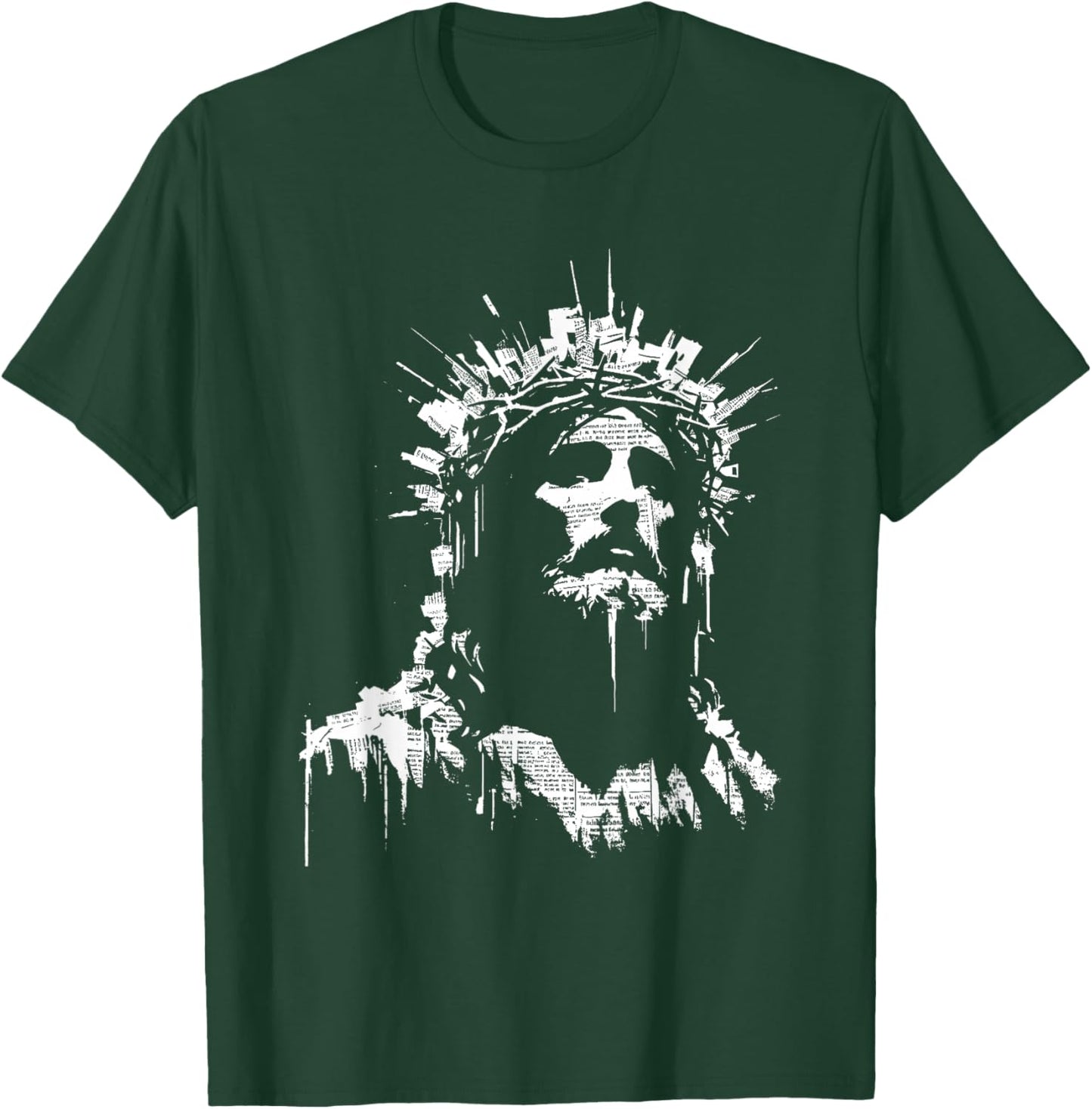 Jesus Newspaper Illustration - Vintage Christian Religious T-Shirt - T-Shirt | Forest