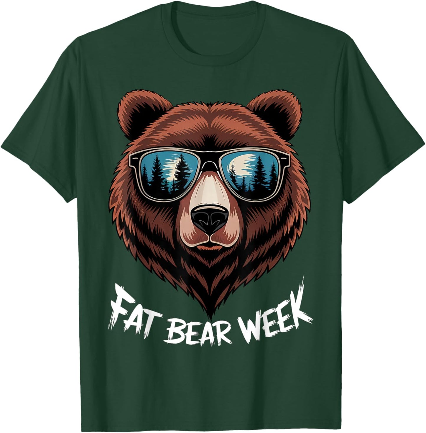 Fat Bear Week Retro Bear Sunglasses Nature Lovers T-Shirt - T-Shirt | Forest