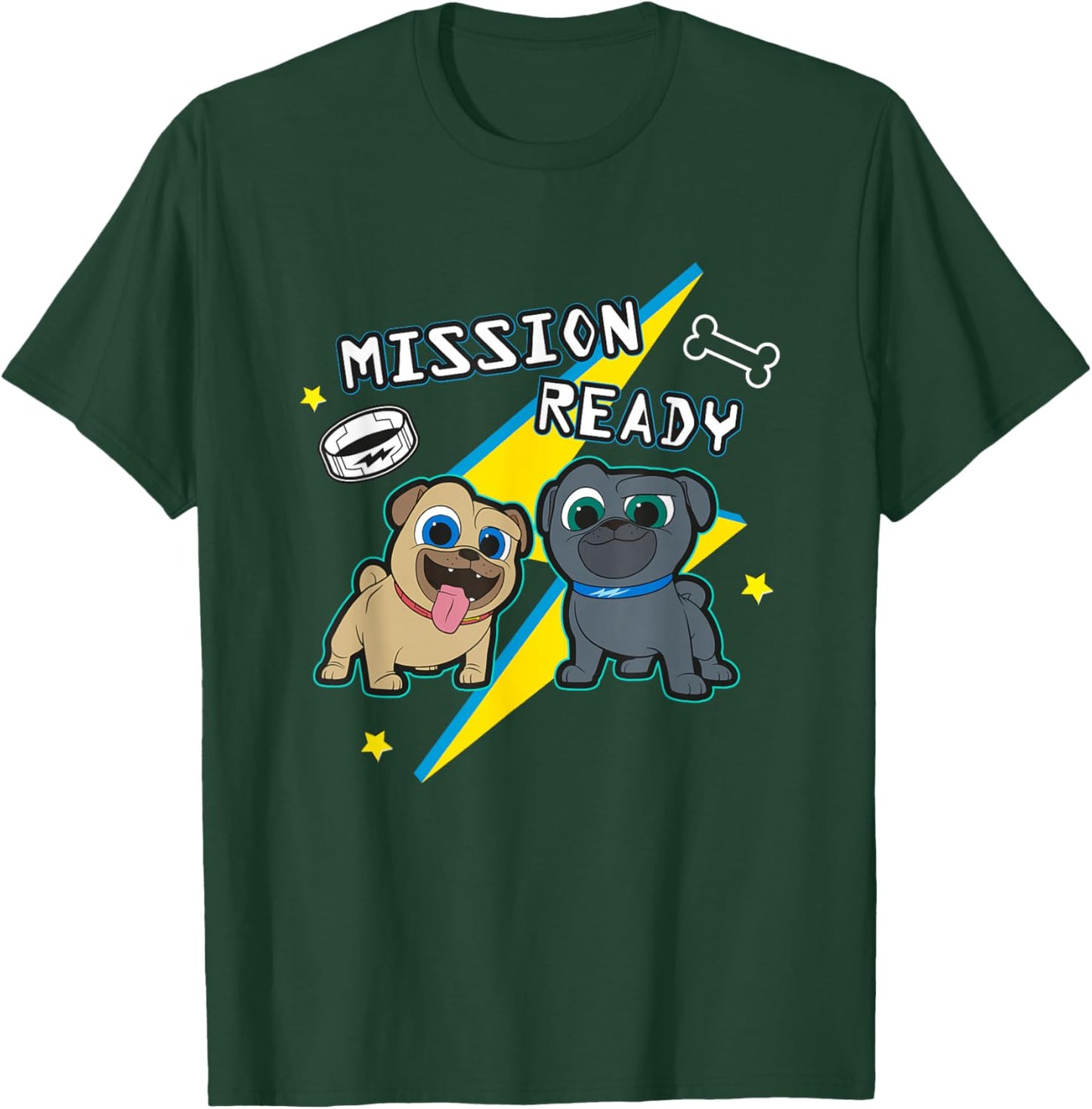 Disney Puppy Dog Pals Mission Ready Bingo Rolly Chest Logo T-Shirt - T-Shirt | Forest