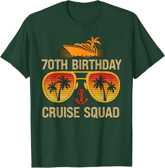 70 Years old Crew 70th Birthday Cruise Squad Matching Party T-Shirt - T-Shirt | Forest