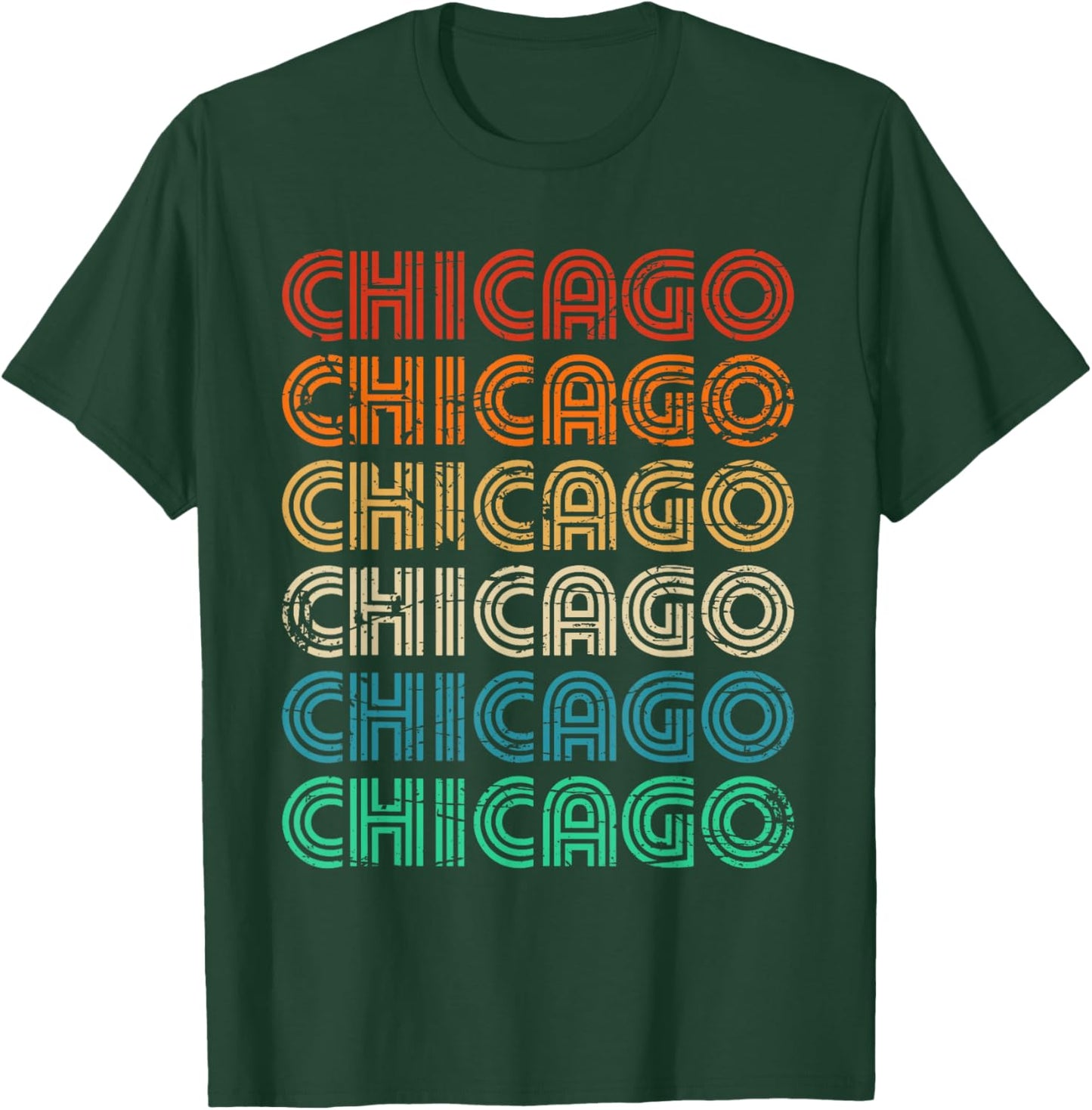 Chicago Retro Vintage 70s 80s Style T-Shirt - T-Shirt | Forest