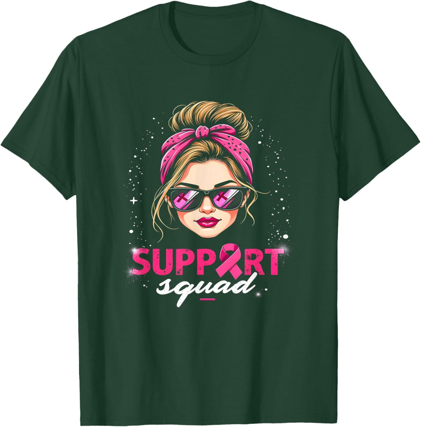 Support Squad Women Sunglasses Pink Breast Cancer Awareness T-Shirt - T-Shirt | Forest