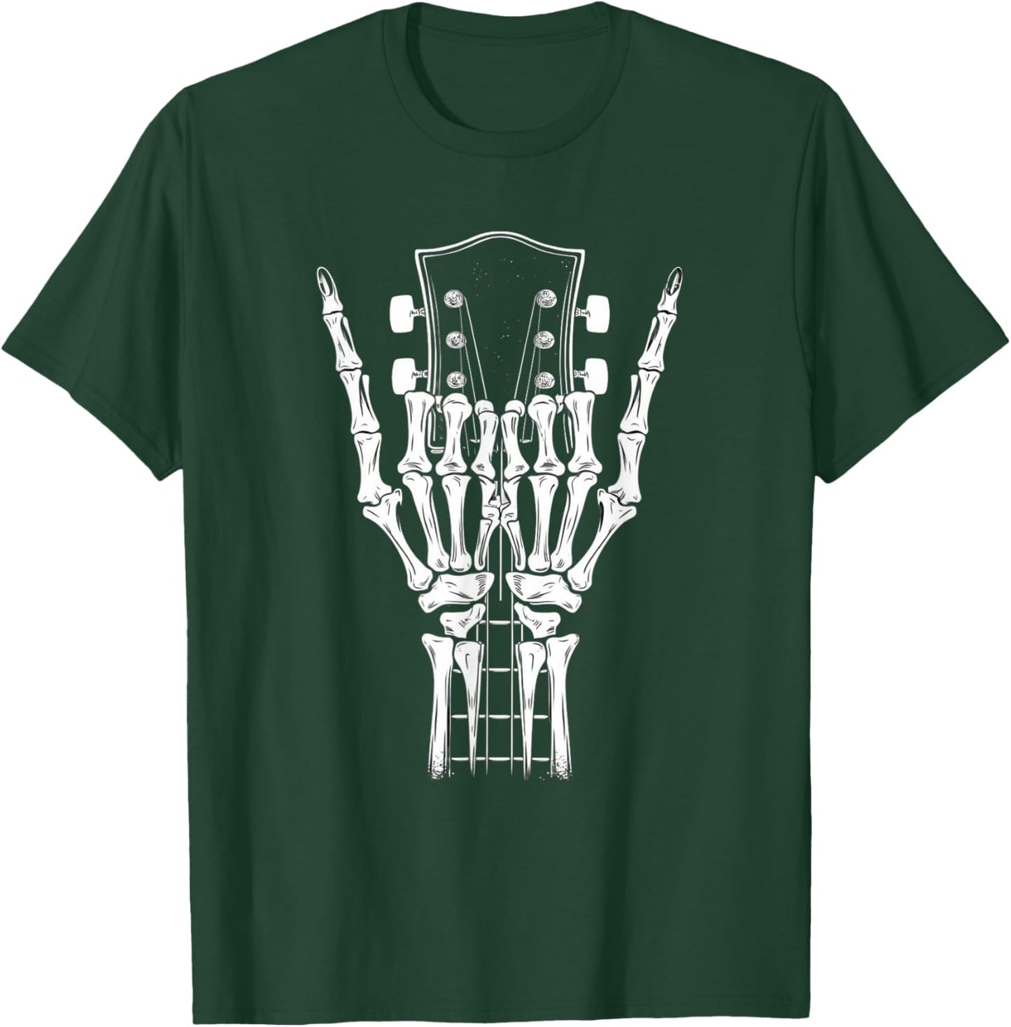 Rock Skeleton Halloween Funny Music Guitar Men Women Kids T-Shirt - T-Shirt | Forest