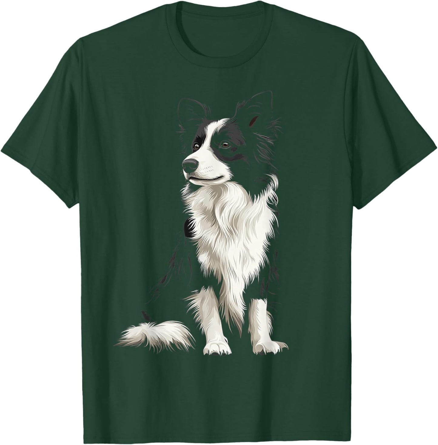 Border Collie Dog Motif Pet Illustration Border Collie T-Shirt - T-Shirt | Forest