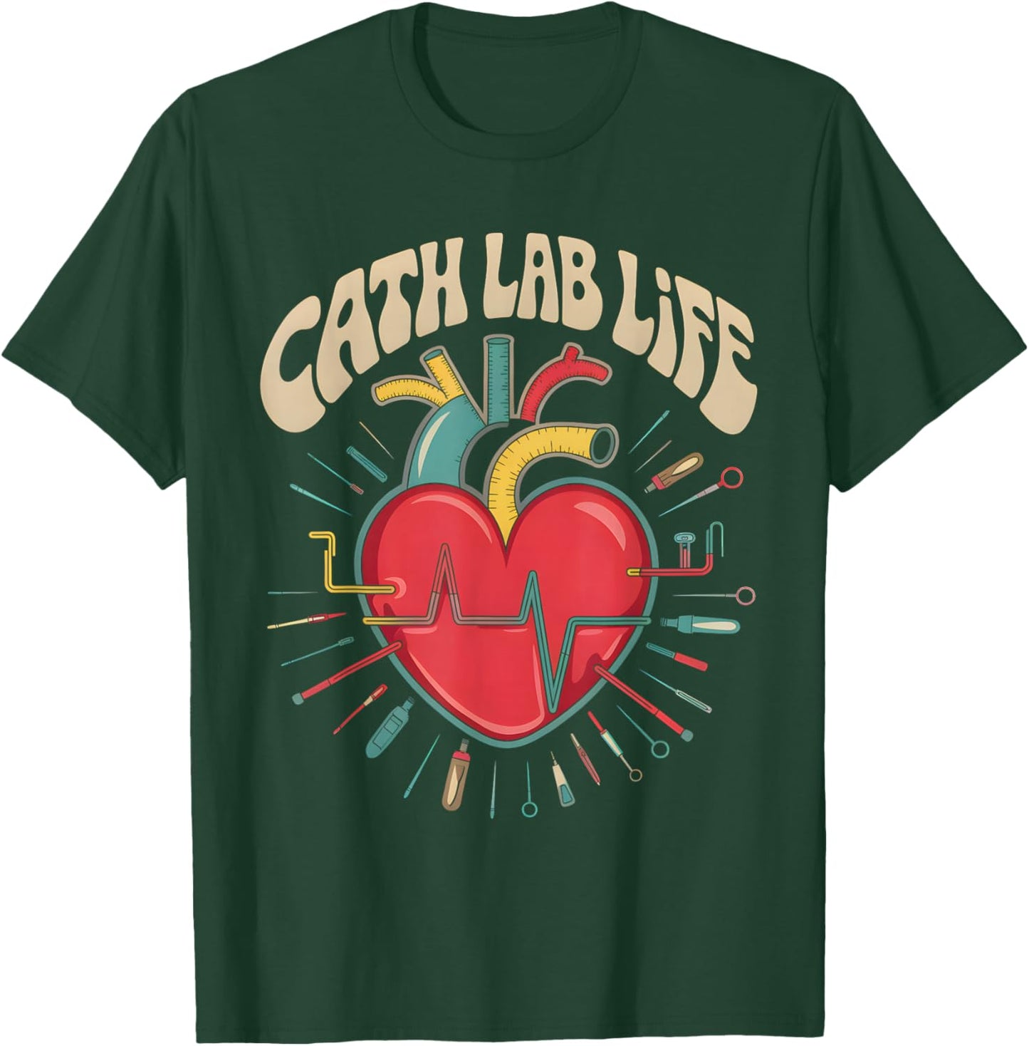Cath Lab Life Cardiac Cath Lab Medical Medicine T-Shirt - T-Shirt | Forest