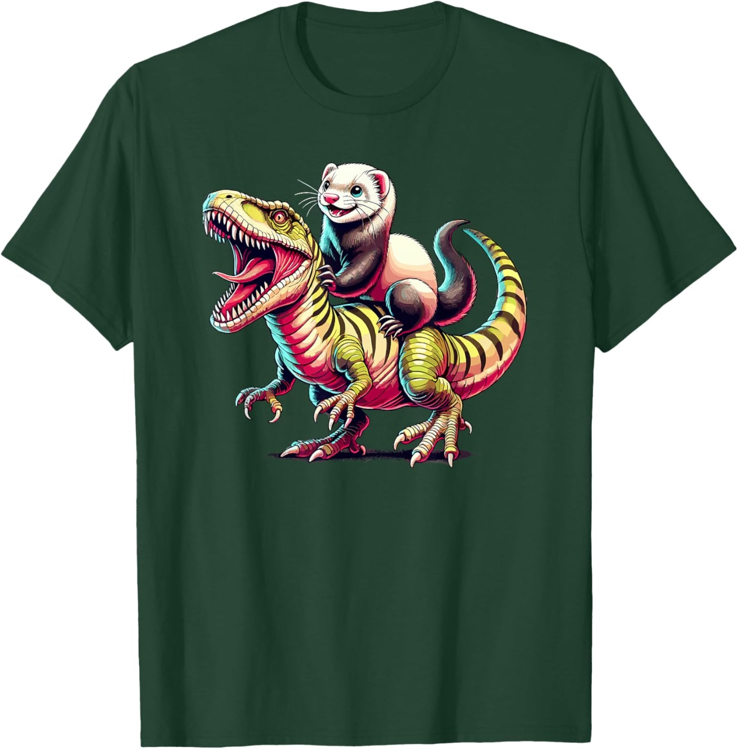 Dinosaur T-Rex Ferret Tyrannosaurus Rex T-Shirt - T-Shirt | Forest