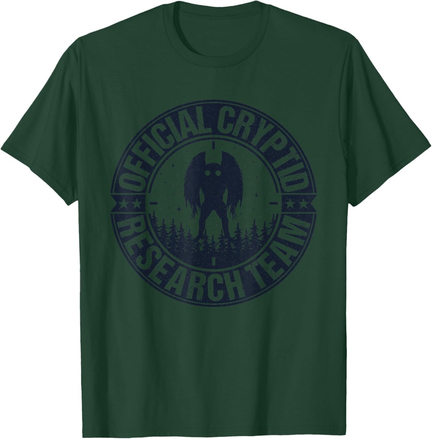Official Cryptid Research Team Mothman Hunting Creatures T-Shirt - T-Shirt | Forest
