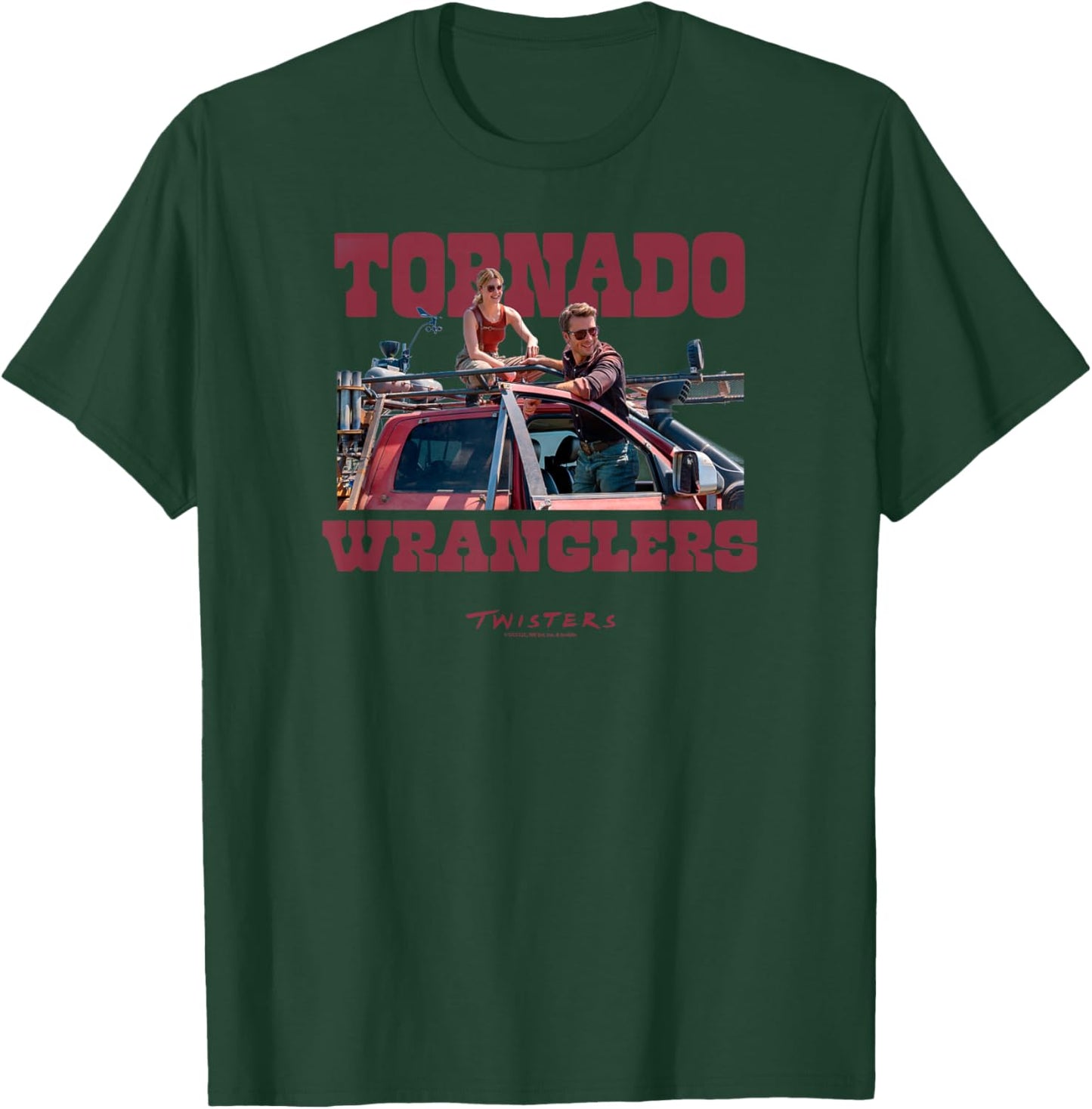 Twisters Tyler & Kate - -Adults & Kids - Black - Short Sleeve - Classic Fit - - Letter Print - Weather Theme - Twisters Movie T-Shirt - T-Shirt | Forest