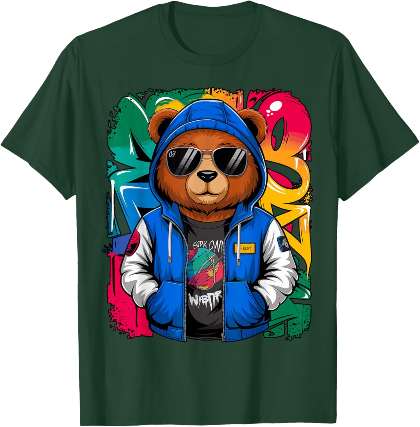 Hip Hop Teddy Bear with Sunglasses Rap Music T-Shirt - T-Shirt | Forest