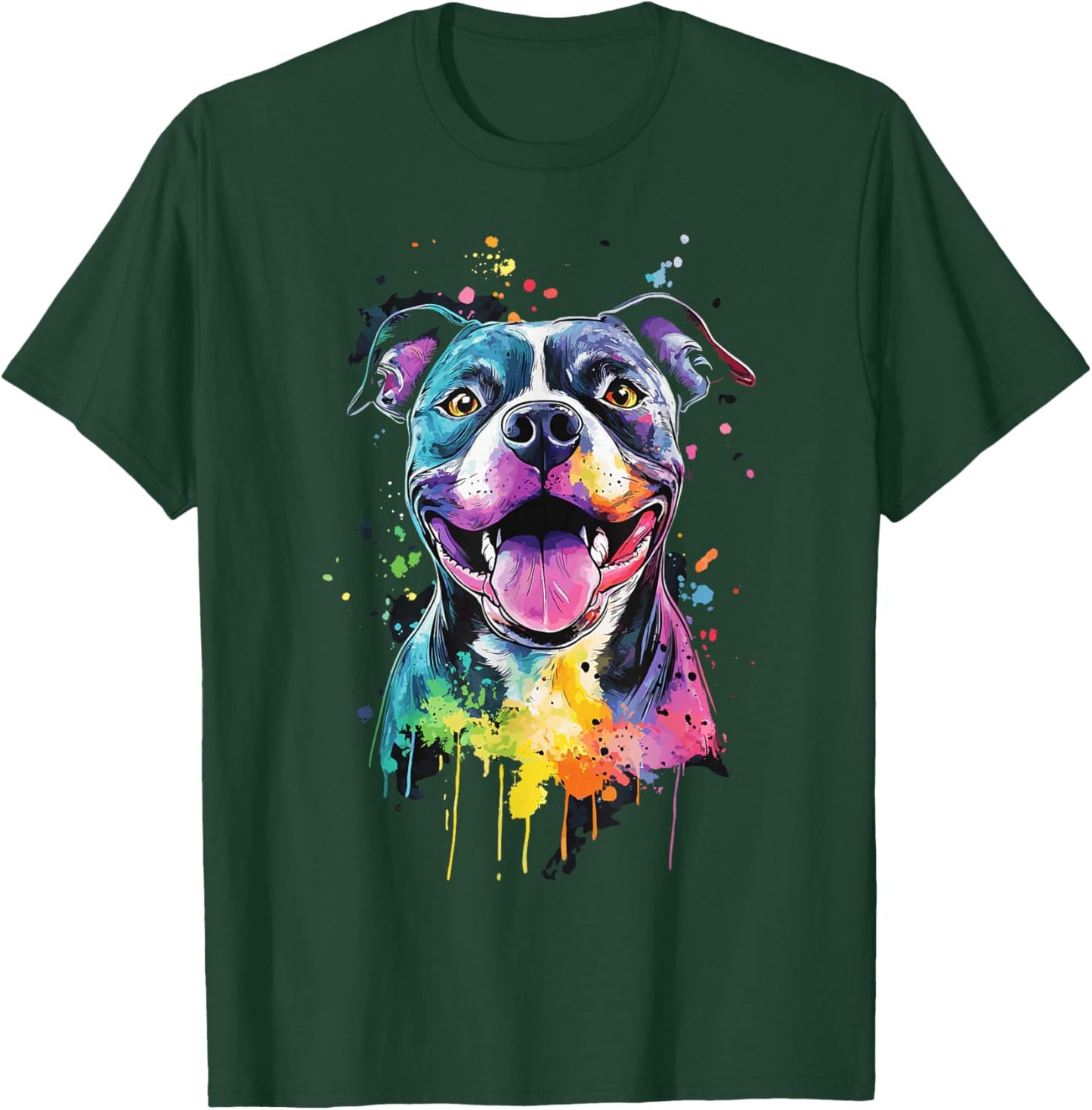 PitBull Mom Dog Lover Colorful Artistic Pitbull Owner Women T-Shirt - T-Shirt | Forest