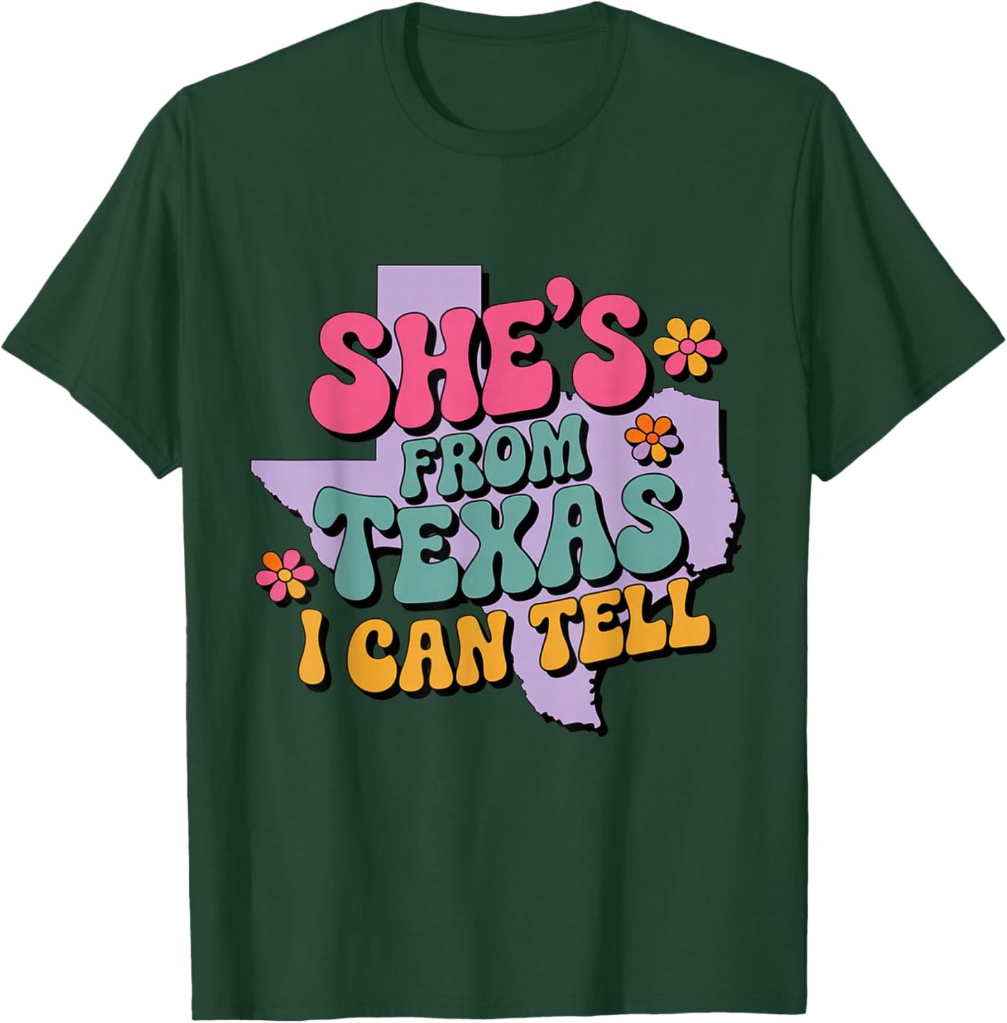 She’s from Texas I Can Tell Groovy 70s Texas Girl T-Shirt - T-Shirt | Forest