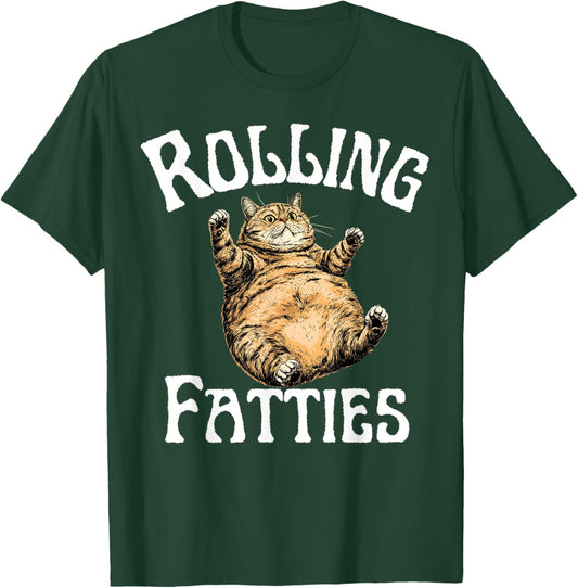 Retro Rolling Fatties Cat Fat Kitten Mothers day Fathers Day T-Shirt - T-Shirt | Forest
