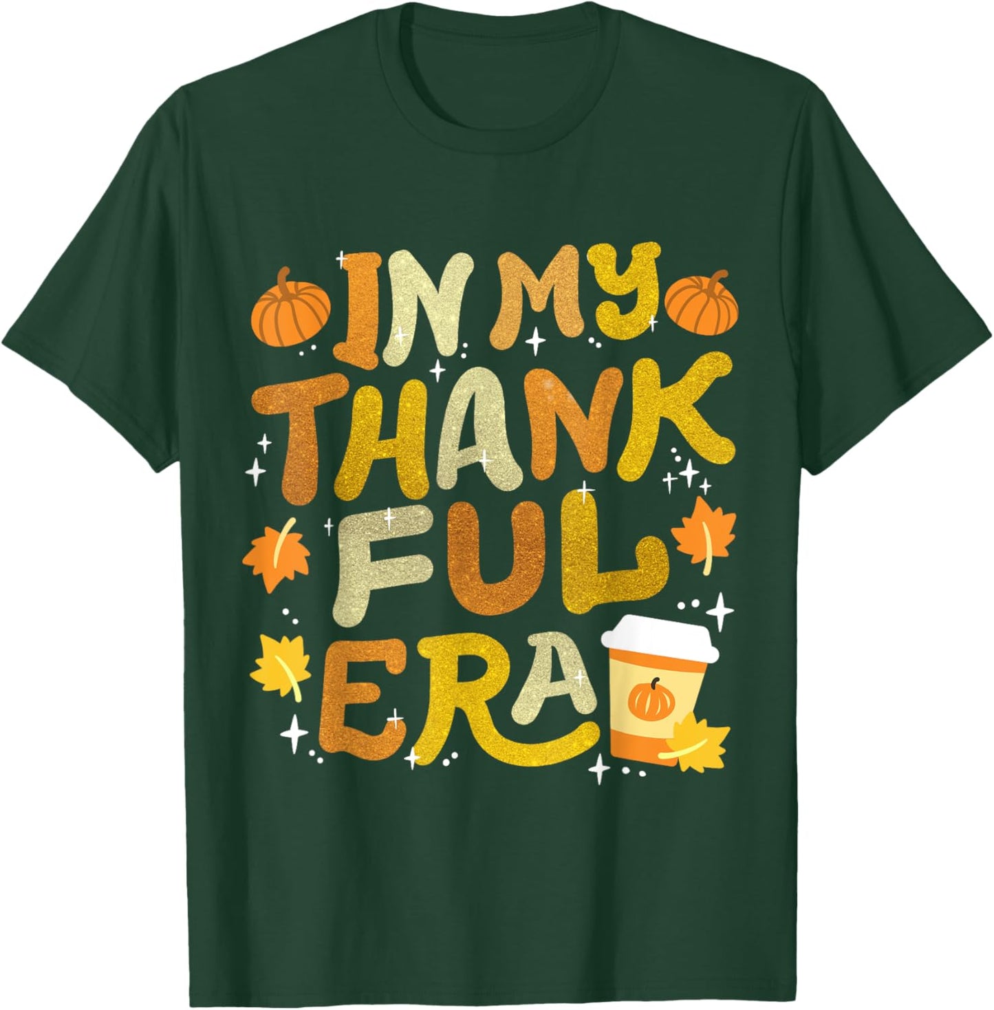 In My Thankful Era Retro Groovy Thanksgiving Women T-Shirt - T-Shirt | Forest