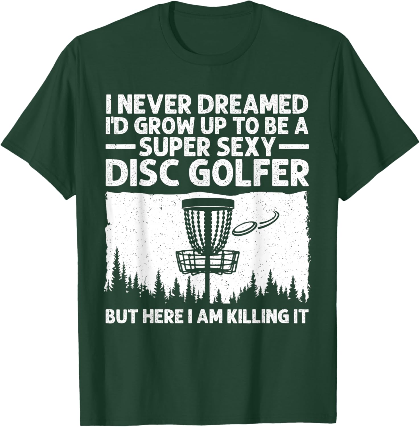 Disc Golfer Art Women Disc Golf Player Disc Golf T-Shirt - T-Shirt | Forest