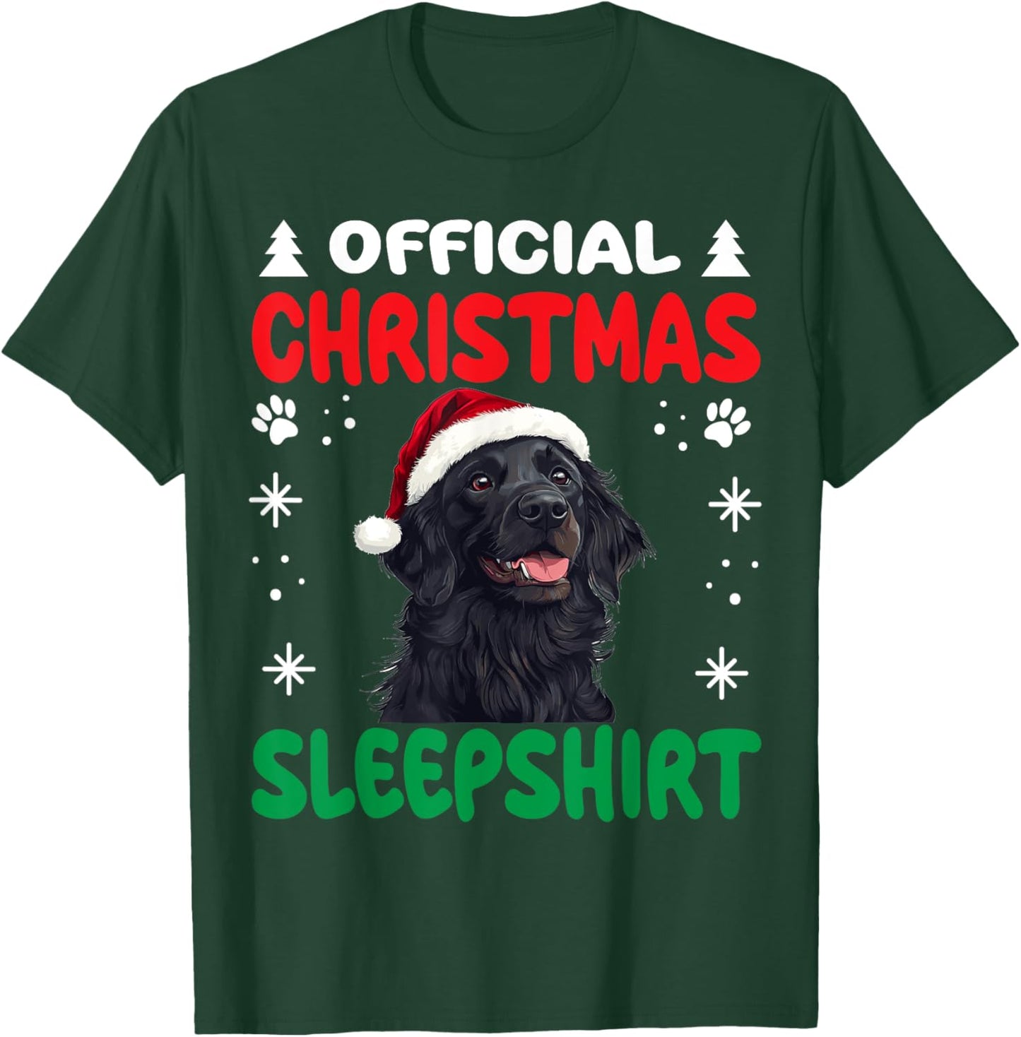 Flat-Coated Retriever Dog Christmas Pajama Official Women Kids T-Shirt - T-Shirt | Forest