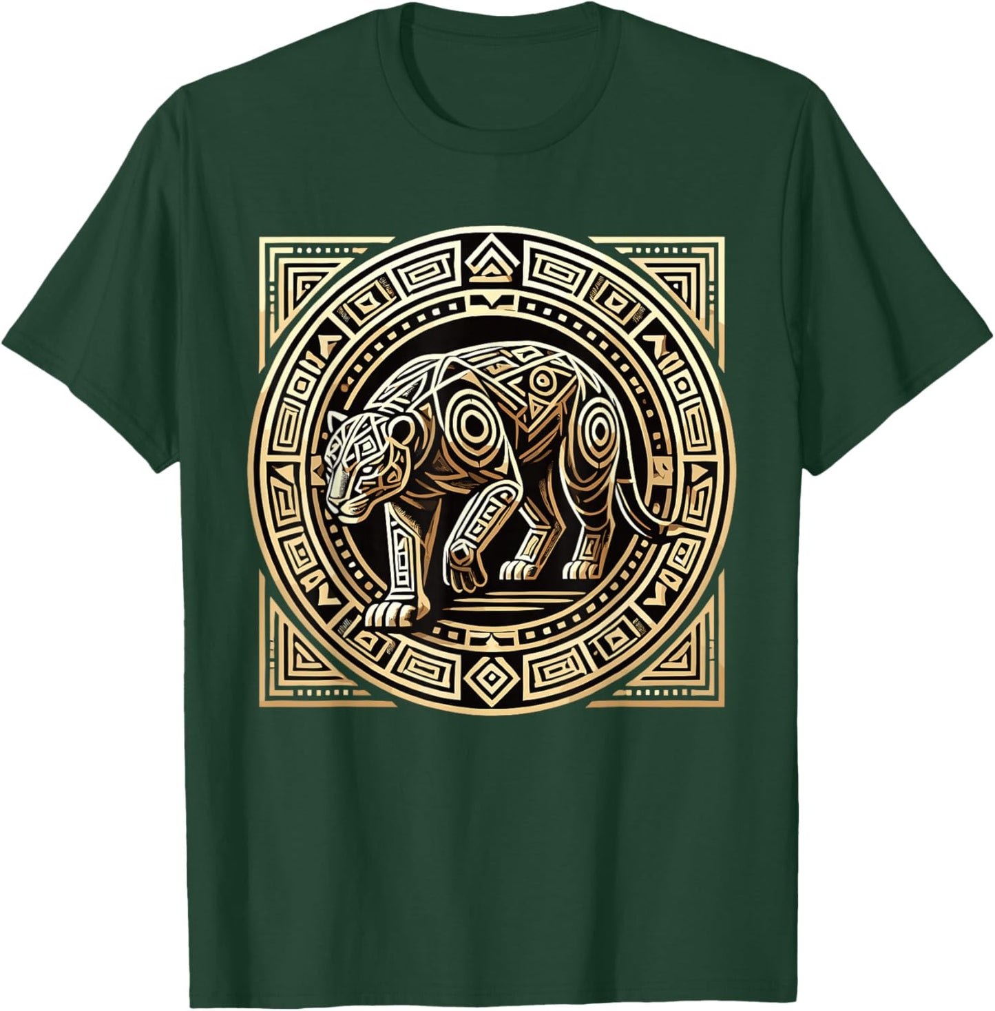 Aztec Mexico Jaguar Aztec Mythology Symbol T-Shirt - T-Shirt | Forest