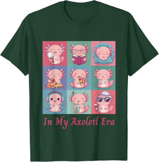 Pink In My Axolotl Era Cute Christmas For Axolotl Lover T-Shirt - T-Shirt | Forest