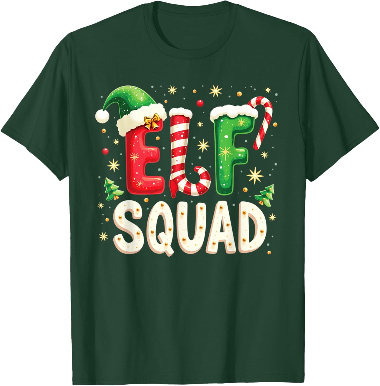 Elf Family Christmas Matching Pajamas Men Women Elf Squad T-Shirt - T-Shirt | Forest