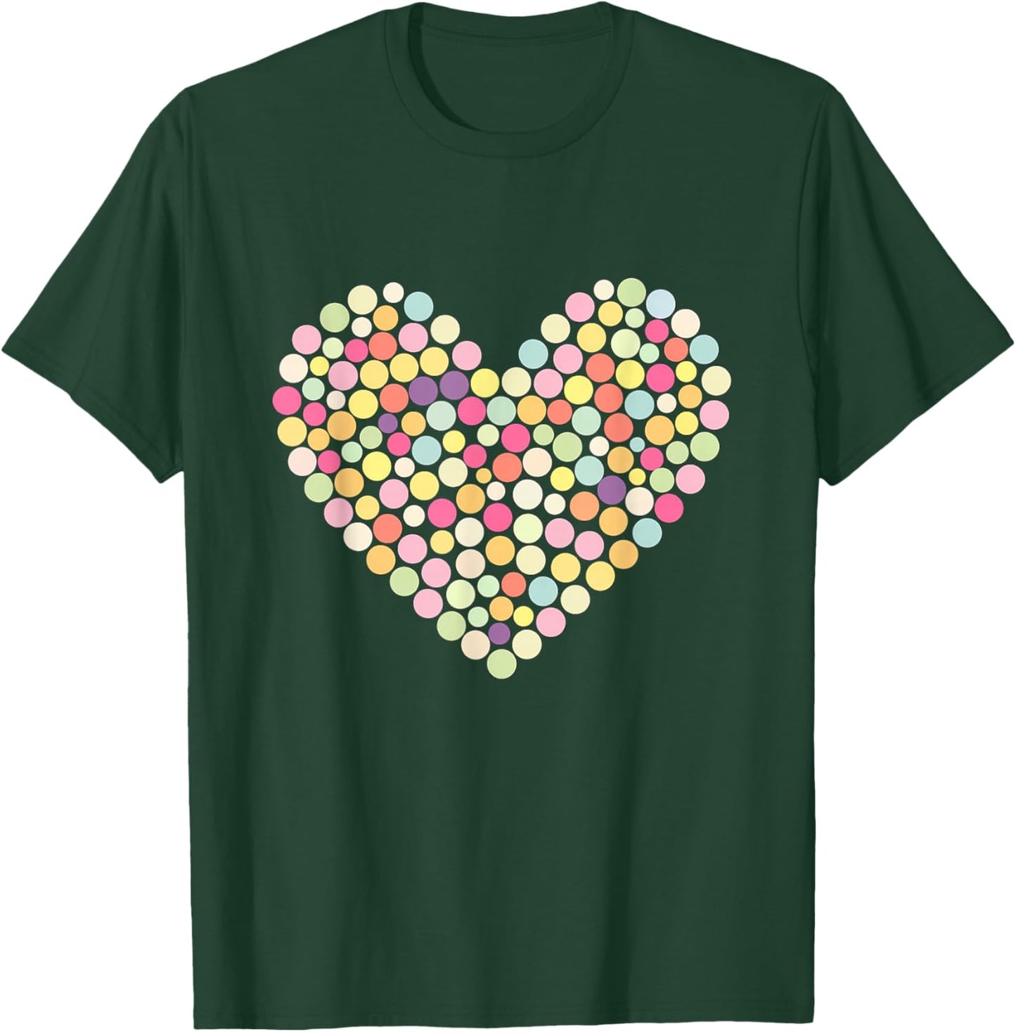 Colorful Heart Pastel Color Polka Dot Tops T-Shirt - T-Shirt | Forest