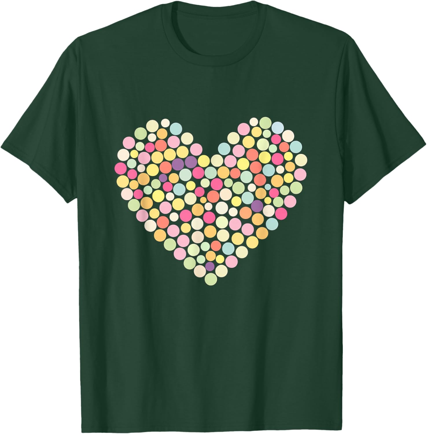 Colorful Heart Pastel Color Polka Dot Tops T-Shirt - T-Shirt | Forest