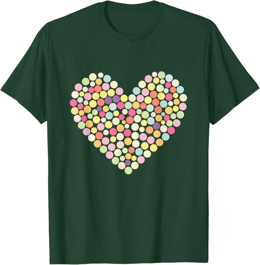 Colorful Heart Pastel Color Polka Dot Tops T-Shirt - T-Shirt | Forest