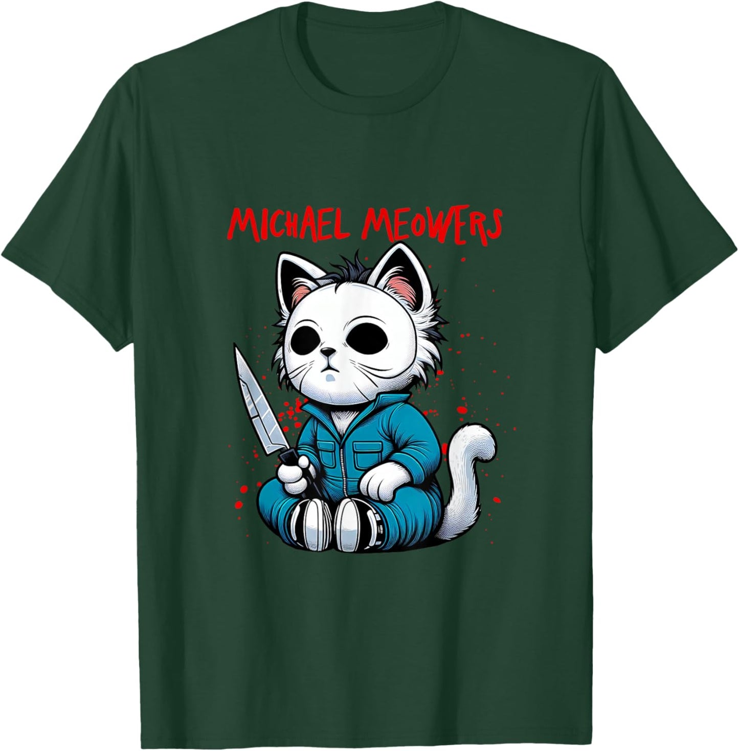 Funny Cat Motif Crazy Cat Graphic Michael Meowers Cat Women T-Shirt - T-Shirt | Forest