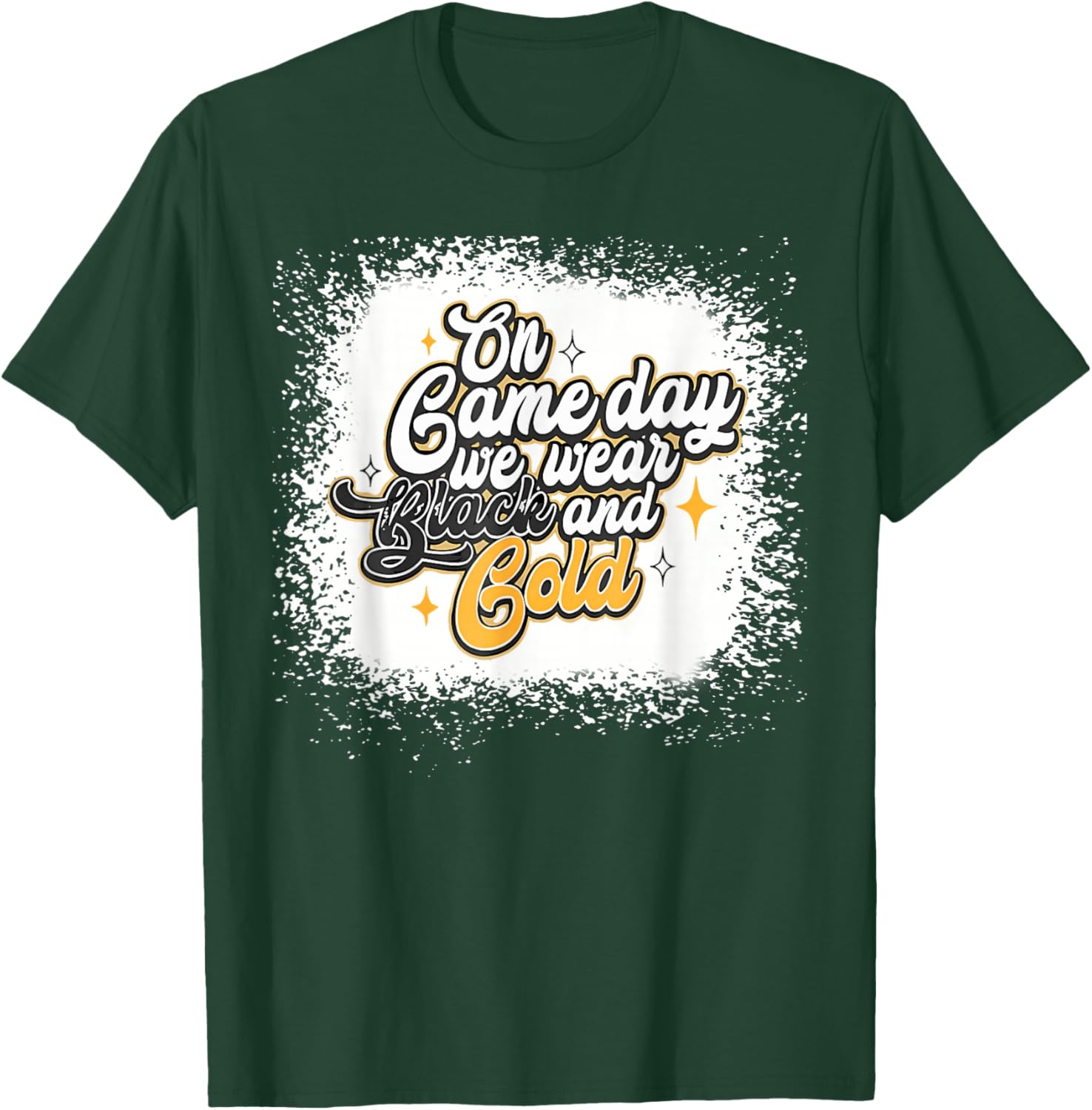 Bleached On Gameday Football We Wear Gold & Black T-Shirt - T-Shirt | Forest