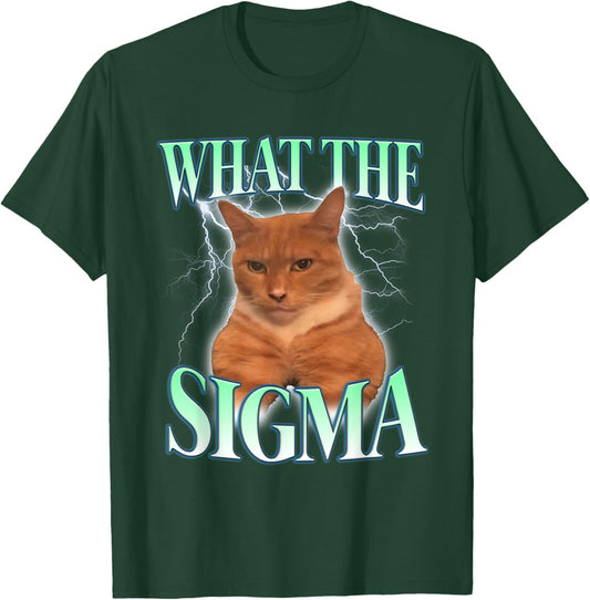 Vintage What The Sigma Lovely Animal Funny Cat-Meme Apparel T-Shirt - T-Shirt | Forest