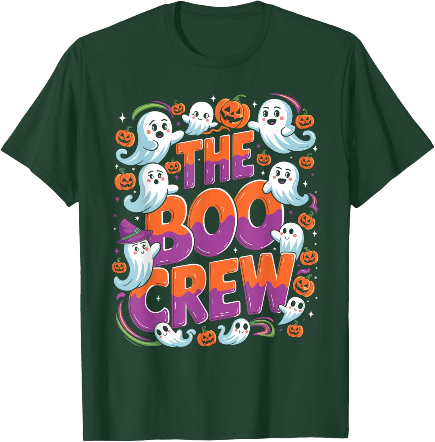 Halloween Trick Treat Ghost The Boo Crew T-Shirt - T-Shirt | Forest