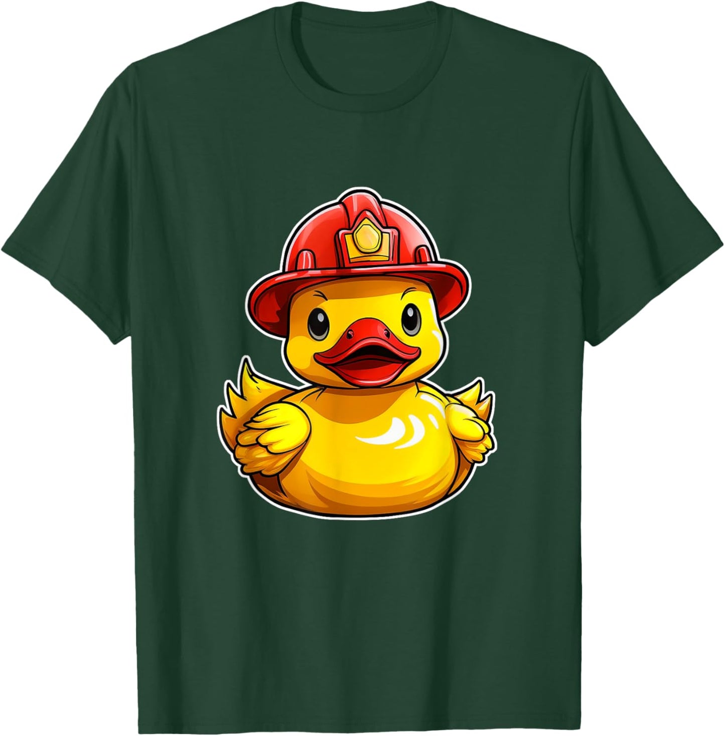 Fireman Rubber Duck, Fire Fighter Rubber Duckie T-Shirt - T-Shirt | Forest