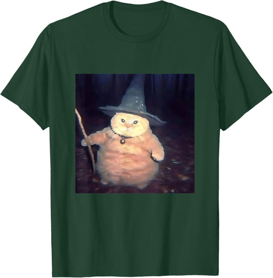 Wizard Cat Weird Funny Halloween Cat Meme T-Shirt - T-Shirt | Forest