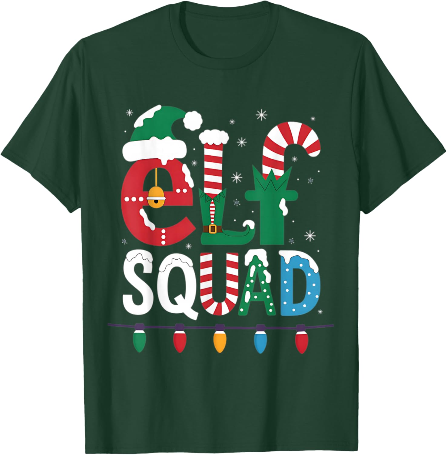 Elf Family Christmas Matching Pajamas Xmas Elf Squad T-Shirt - T-Shirt | Forest
