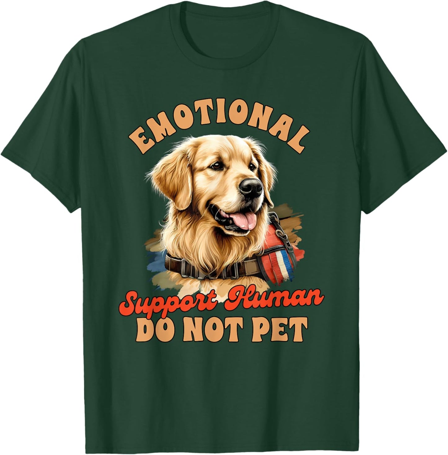 Dog Handler Service Dog Emotional Support -Adults , Black, Small, Short Sleeve, Modern Casual, Service Dog Themed T-Shirt - T-Shirt | Forest