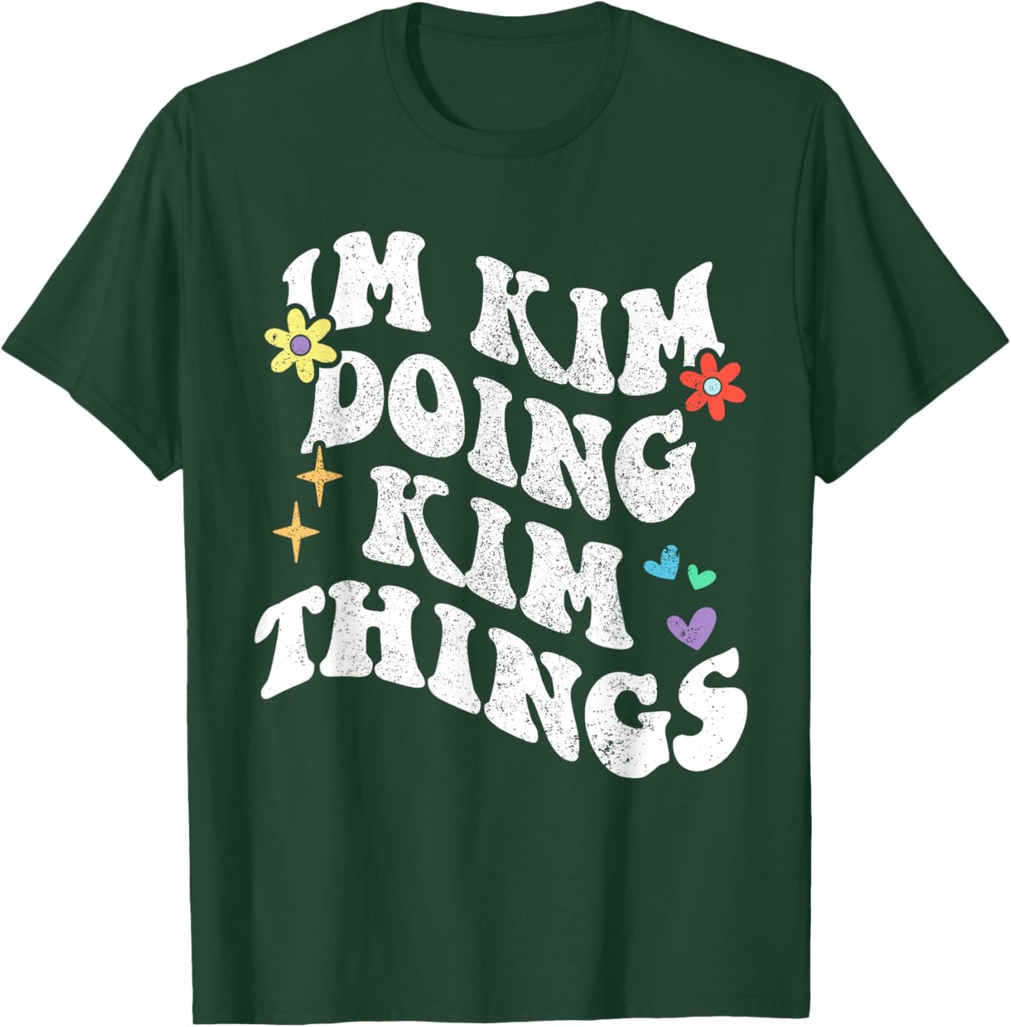Retro Groovy Im Kim Doing Kim Things Funny Mother's Day T-Shirt - T-Shirt | Forest