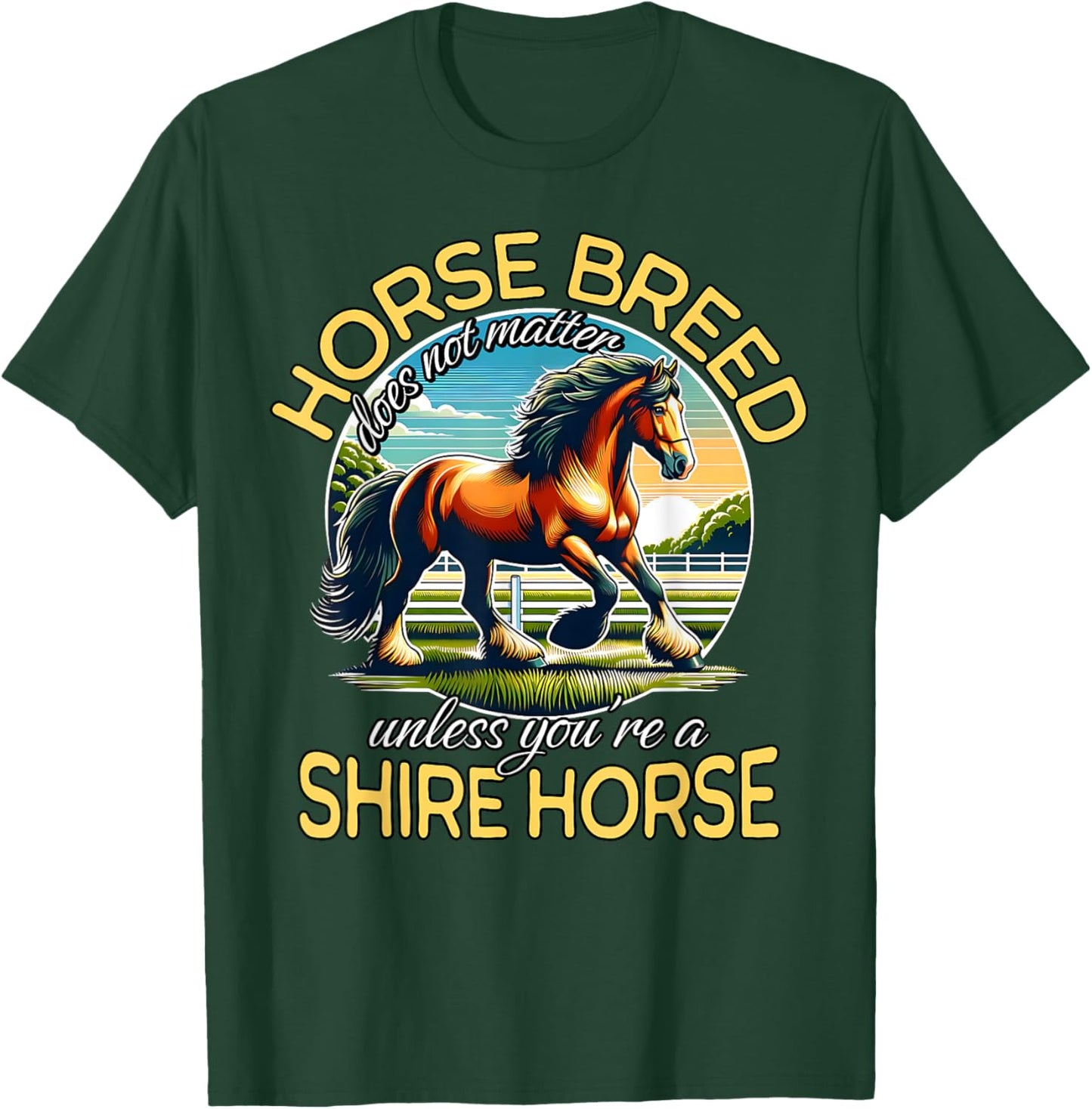 Shire Horse Horse Riding American Shire Horse T-Shirt - T-Shirt | Forest