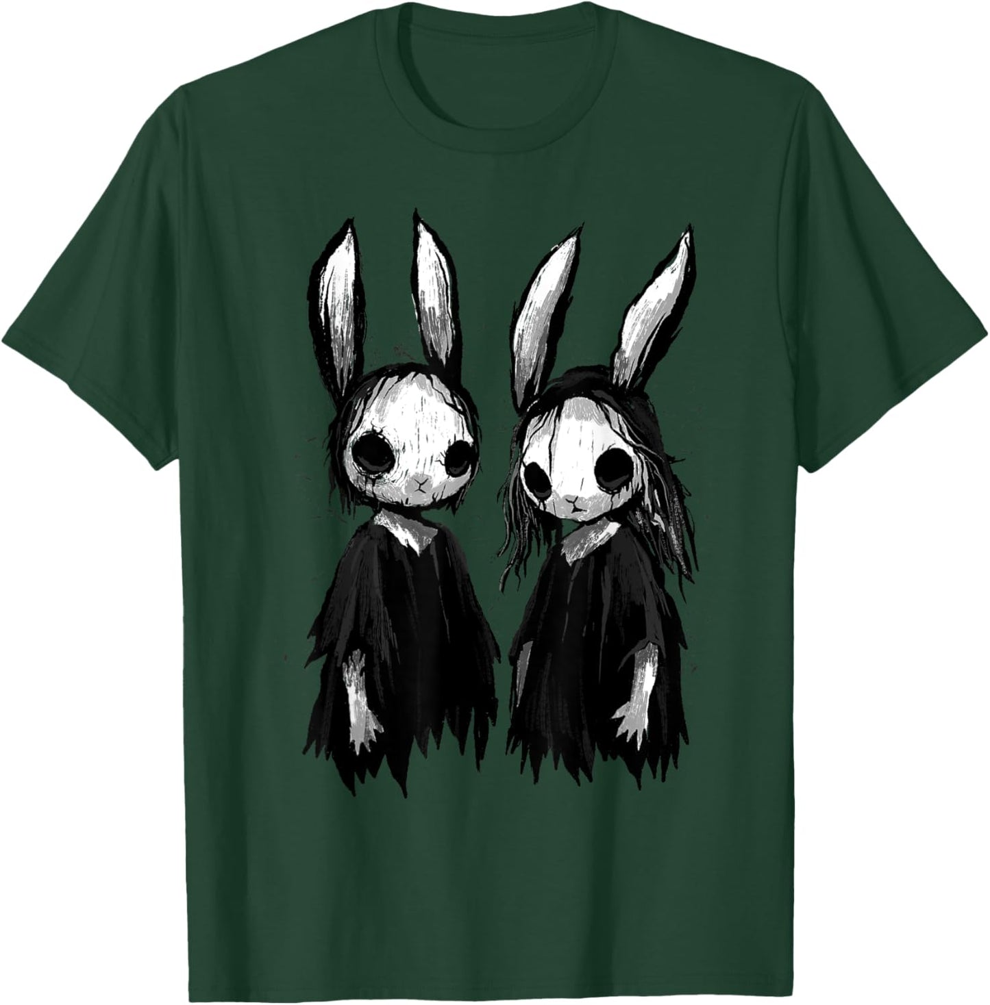 Gothic Shirt Creepy Bunny Goth Rabbit Evil Bunnies Weirdcore T-Shirt - T-Shirt | Forest
