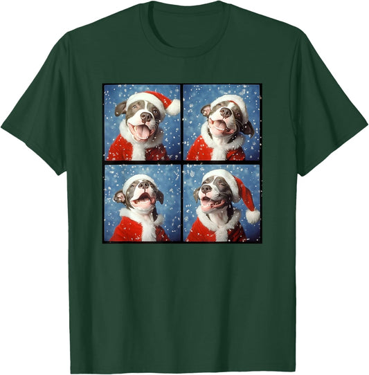 Pitbull Santa Hat Men Kids Women Christmas Pittie T-Shirt - T-Shirt | Forest